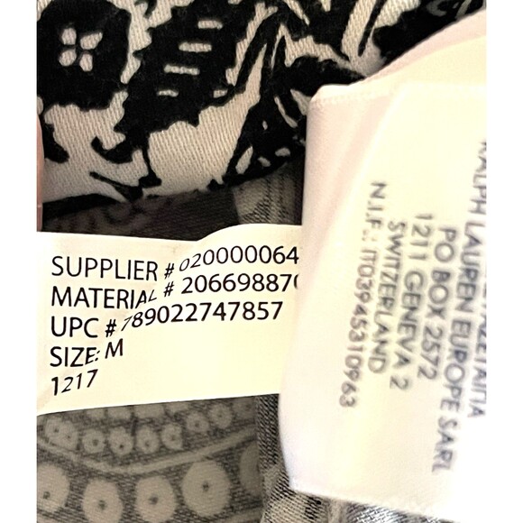 Chaps No Iron Paisley Flip Cuff Shirt LS Button 100% Cotton Ladies Size M - Picture 9 of 11